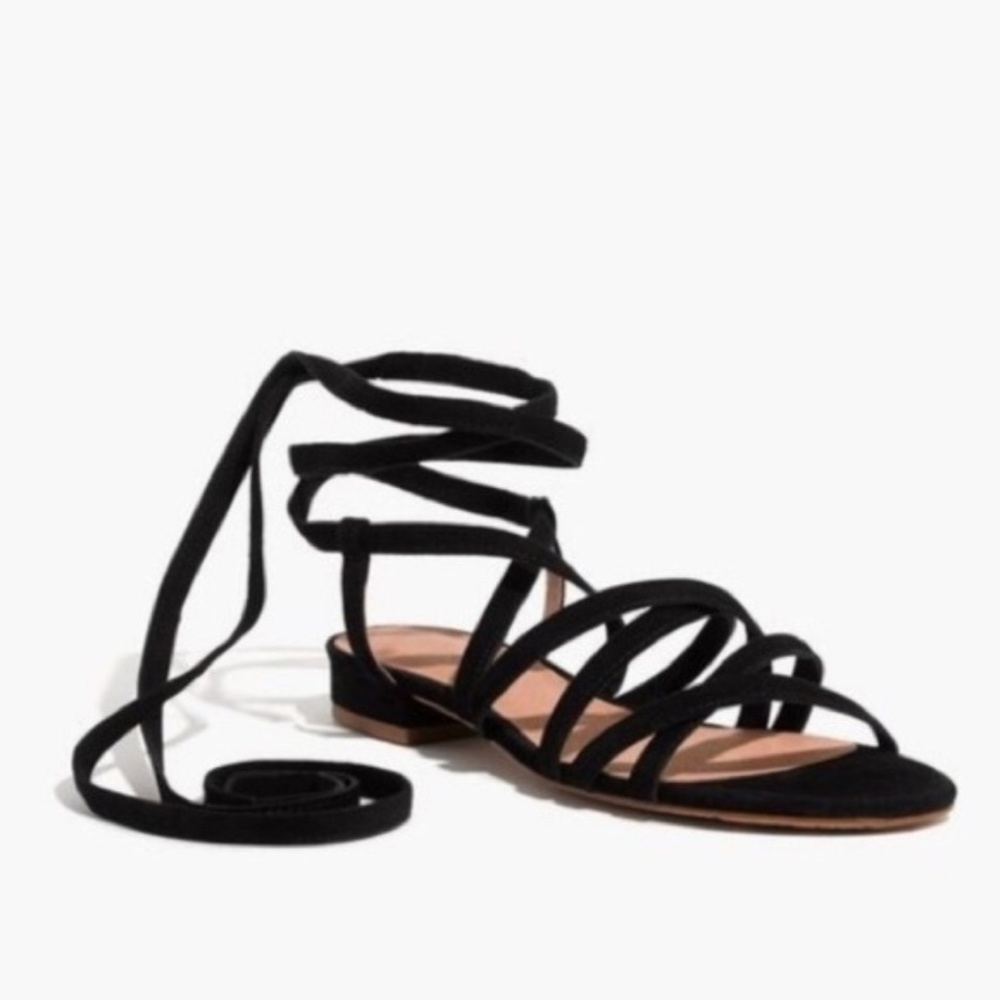 Madewell - Holly Black Suede Lace up Sandal